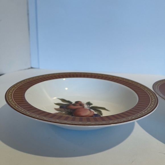 Fitz and Floyd Classic Choices Tuscany Pattern Set of 2 Rimmed Bowls New - Picture 4 of 9